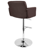 Stout Contemporary Adjustable Barstool with Swivel and Brown Faux Leather by LumiSource