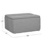 Stout Contemporary Storage Ottoman in Grey Fabric by LumiSource