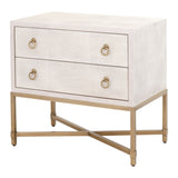 Essentials for Living Traditions Strand Shagreen 2-Drawer Nightstand 6121.WHT-SHG/GLD