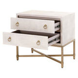 Essentials for Living Traditions Strand Shagreen 2-Drawer Nightstand 6121.WHT-SHG/GLD