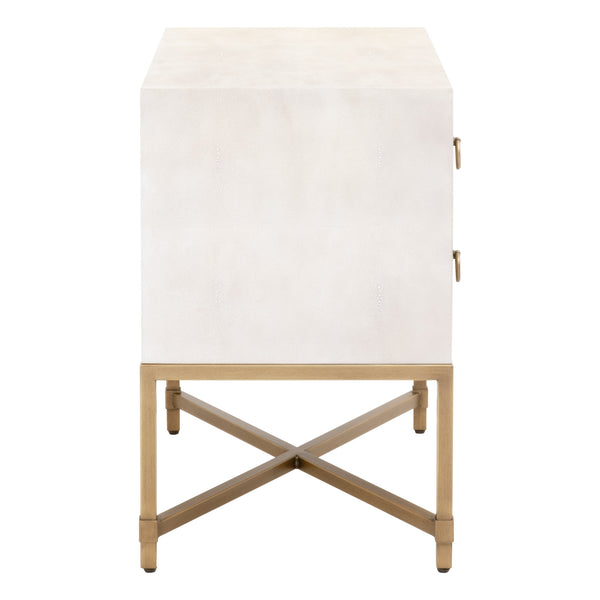 Essentials for Living Traditions Strand Shagreen 2-Drawer Nightstand 6121.WHT-SHG/GLD