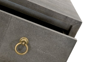 Essentials for Living Traditions Strand Shagreen 3-Drawer Nightstand 6120.GRY-SHG/GLD