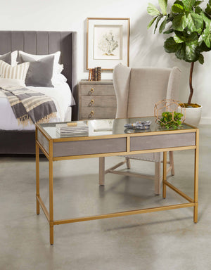 Essentials for Living Traditions Strand Shagreen 3-Drawer Nightstand 6120.GRY-SHG/GLD