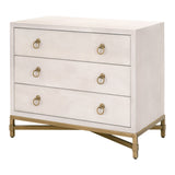 Essentials for Living Traditions Strand Shagreen 3-Drawer Nightstand 6120.WHT-SHG/GLD