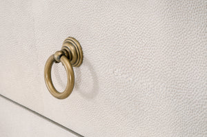 Essentials for Living Traditions Strand Shagreen 3-Drawer Nightstand 6120.WHT-SHG/GLD