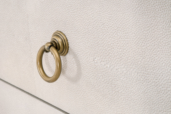 Essentials for Living Traditions Strand Shagreen 3-Drawer Nightstand 6120.WHT-SHG/GLD