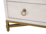 Essentials for Living Traditions Strand Shagreen 3-Drawer Nightstand 6120.WHT-SHG/GLD