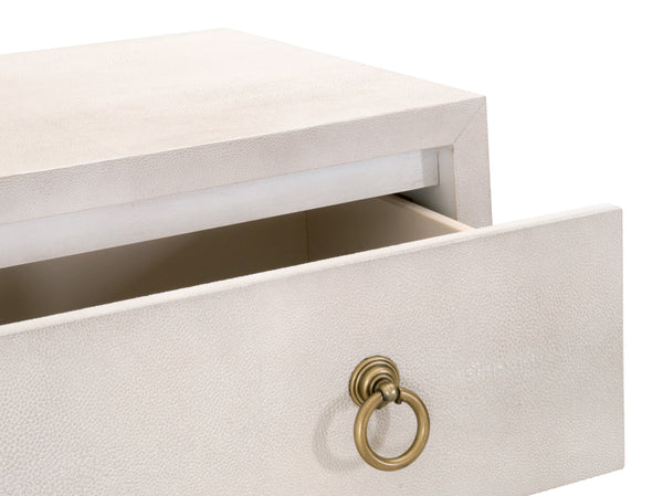 Essentials for Living Traditions Strand Shagreen 3-Drawer Nightstand 6120.WHT-SHG/GLD