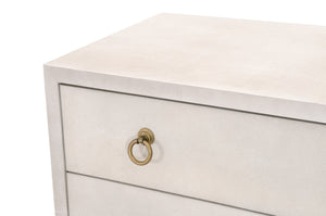 Essentials for Living Traditions Strand Shagreen 3-Drawer Nightstand 6120.WHT-SHG/GLD