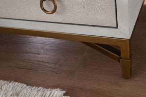 Essentials for Living Traditions Strand Shagreen 3-Drawer Nightstand 6120.WHT-SHG/GLD