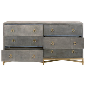 Essentials for Living Traditions Strand Shagreen 6-Drawer Double Dresser 6122.GRY-SHG/GLD