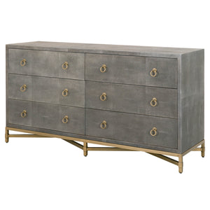 Essentials for Living Traditions Strand Shagreen 6-Drawer Double Dresser 6122.GRY-SHG/GLD