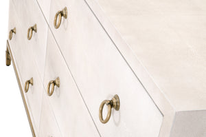 Essentials for Living Traditions Strand Shagreen 6-Drawer Double Dresser 6122.WHT-SHG/GLD