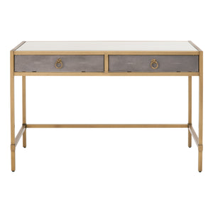 Essentials for Living Traditions Strand Shagreen Desk 6124.GRY-SHG/GLD