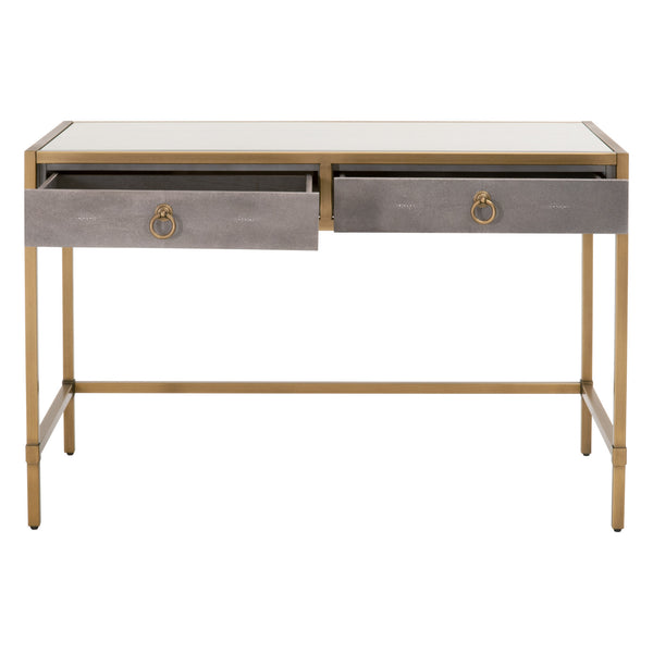 Essentials for Living Traditions Strand Shagreen Desk 6124.GRY-SHG/GLD