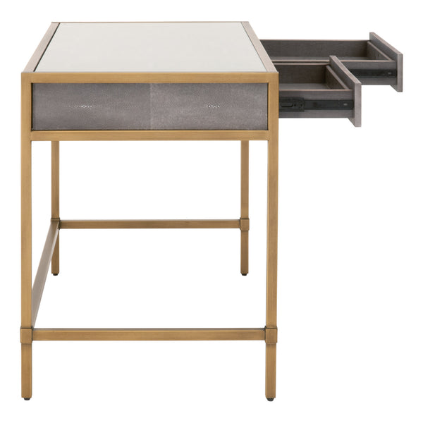 Essentials for Living Traditions Strand Shagreen Desk 6124.GRY-SHG/GLD