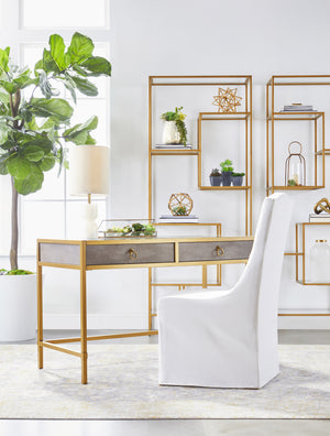 Essentials for Living Traditions Strand Shagreen Desk 6124.GRY-SHG/GLD