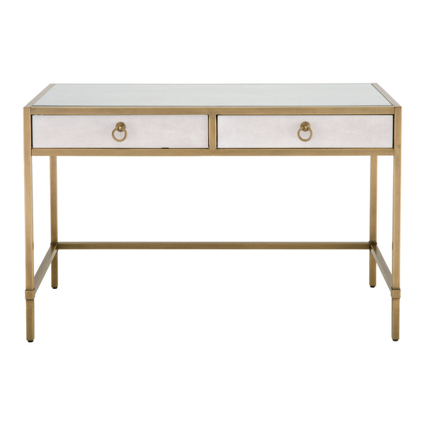 Essentials for Living Traditions Strand Shagreen Desk 6124.WHT-SHG/GLD