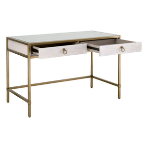 Essentials for Living Traditions Strand Shagreen Desk 6124.WHT-SHG/GLD