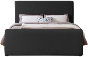 Stylus Boucle Fabric / Engineered Wood / Foam Contemporary Black Boucle Fabric Full Bed (3 Boxes) - 59" W x 89" D x 44.5" H