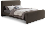 Stylus Boucle Fabric / Engineered Wood / Foam Contemporary Brown Boucle Fabric Full Bed (3 Boxes) - 59" W x 89" D x 44.5" H