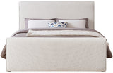 Stylus Boucle Fabric / Engineered Wood / Foam Contemporary Cream Boucle Fabric Full Bed (3 Boxes) - 59" W x 89" D x 44.5" H