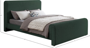 Stylus Boucle Fabric / Engineered Wood / Foam Contemporary Green Boucle Fabric Full Bed (3 Boxes) - 59" W x 89" D x 44.5" H
