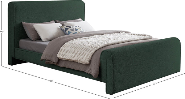 Stylus Boucle Fabric / Engineered Wood / Foam Contemporary Green Boucle Fabric Full Bed (3 Boxes) - 59" W x 89" D x 44.5" H