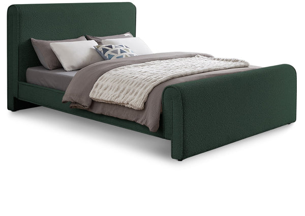 Stylus Boucle Fabric / Engineered Wood / Foam Contemporary Green Boucle Fabric Full Bed (3 Boxes) - 59" W x 89" D x 44.5" H