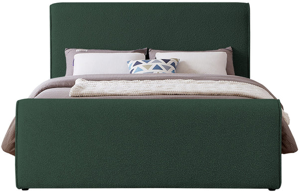 Stylus Boucle Fabric / Engineered Wood / Foam Contemporary Green Boucle Fabric Full Bed (3 Boxes) - 59" W x 89" D x 44.5" H