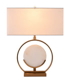 Bethel White & Gold Table Lamp in Metal & Marble