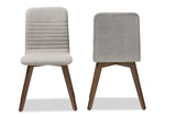 Baxton Studio Sugar Mid-century Retro Modern Scandinavian Style Light Grey Fabric Upholstered Walnut Wood Finishing Dining Chair (Set of 2)