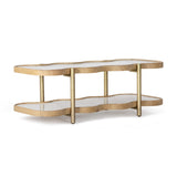 Union Home Swirl Coffee Table Natural FSC Certified Oak Wood, Marble and Mild Steel