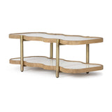Union Home Swirl Coffee Table Natural FSC Certified Oak Wood, Marble and Mild Steel