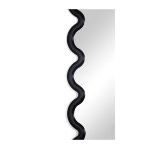 Union Home Swirl Large Mirror - Charcoal Grey Oil Finish Ash Wood