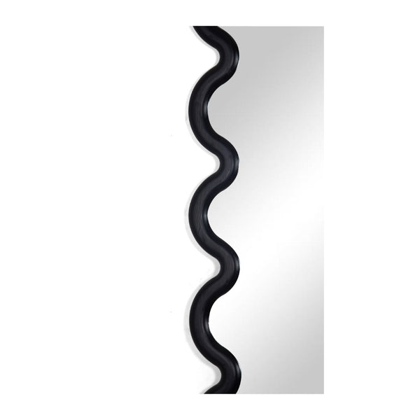 Union Home Swirl Large Mirror - Charcoal Grey Oil Finish Ash Wood