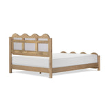 Union Home Swirl Queen Bed Natural Oil Finish FSC Certified Oak Wood & Upholstery