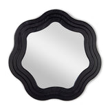 Union Home Swirl Round Mirror Charcoal Oil Finish Ash Wood
