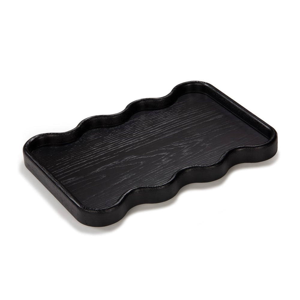 Union Home Swirl Tray - Charcoal Natural Oil Finish FSC Certified Oak Wood