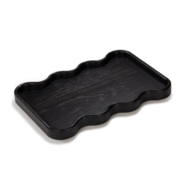 Union Home Swirl Tray - Charcoal Natural Oil Finish FSC Certified Oak Wood