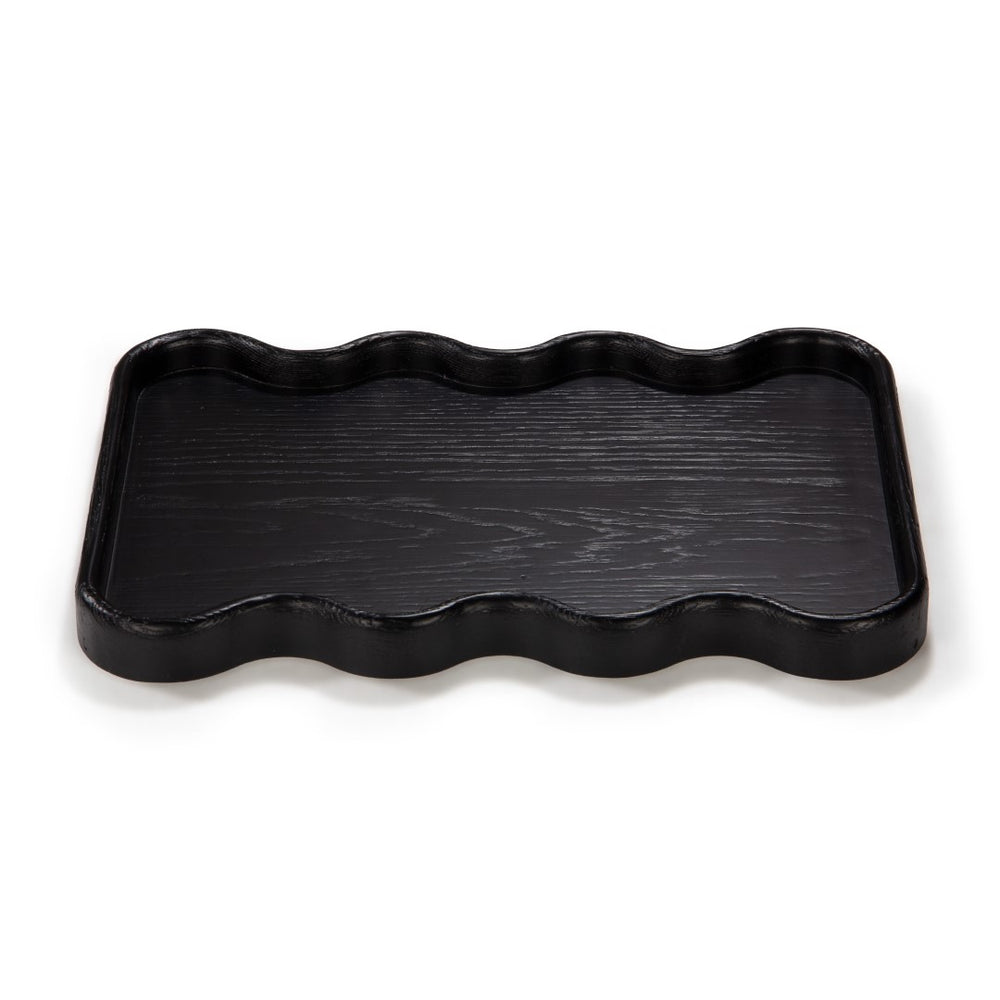 Union Home Swirl Tray - Charcoal Natural Oil Finish FSC Certified Oak Wood