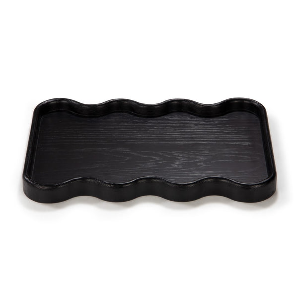 Union Home Swirl Tray - Charcoal Natural Oil Finish FSC Certified Oak Wood