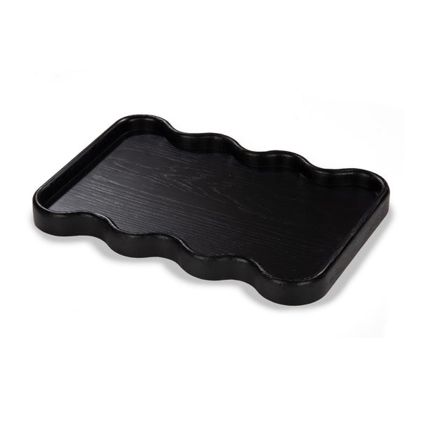 Union Home Swirl Tray - Charcoal Natural Oil Finish FSC Certified Oak Wood