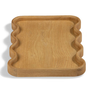 Union Home Swirl Tray - Large Natural Oil Finish FSC Certified Oak Wood