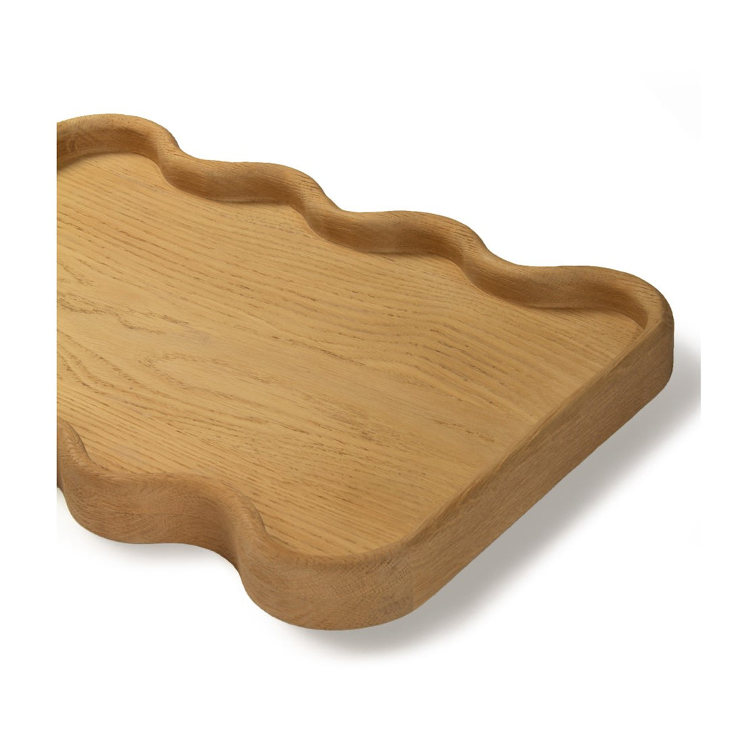Union Home Swirl Tray - Large Natural Oil Finish FSC Certified Oak Wood