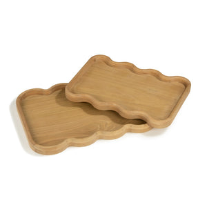 Union Home Swirl Tray - Large Natural Oil Finish FSC Certified Oak Wood