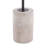 Symbol Contemporary Side Table in Concrete, Black Steel and Black Glass by LumiSource