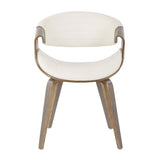 Symphony Mid-Century Modern Dining/accent Chair in Light Grey Wood and White Faux Leather by LumiSource