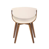 Symphony Mid-Century Modern Dining/accent Chair in Walnut Wood and Cream Faux Leather by LumiSource