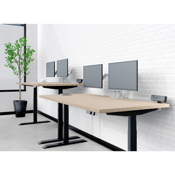 Braeden Top in Teak with Height Adjustable Base in Black